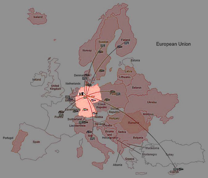 Geographical customer base map
